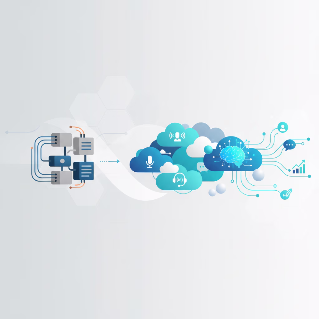 Illustration for Contact Centre Evolution: From PBX to AI-Powered Cloud