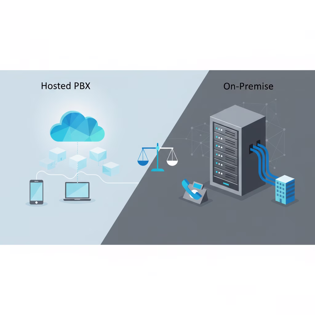 Illustration for Hosted PBX vs On-Premise: Which Phone System is Right for You?