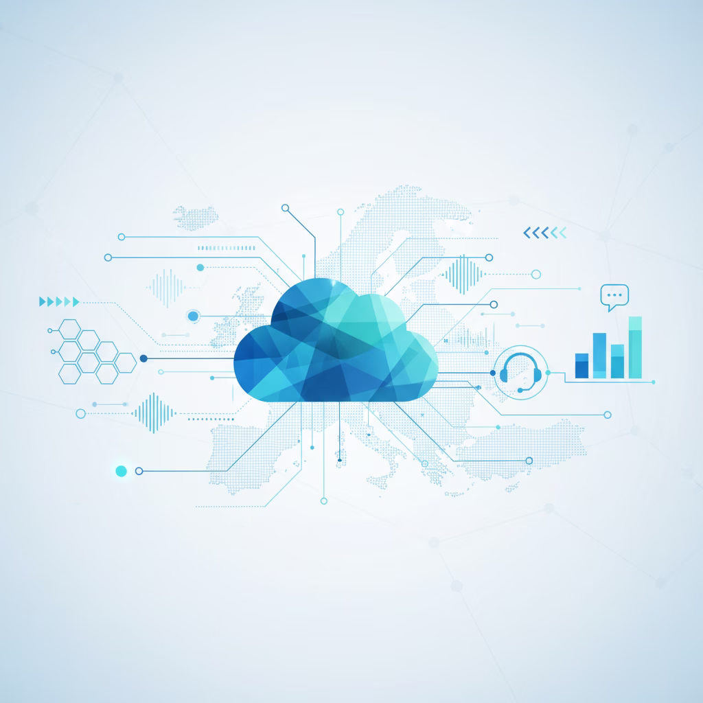 Illustration for The Future of AI in Business Telecommunications: A European Perspective